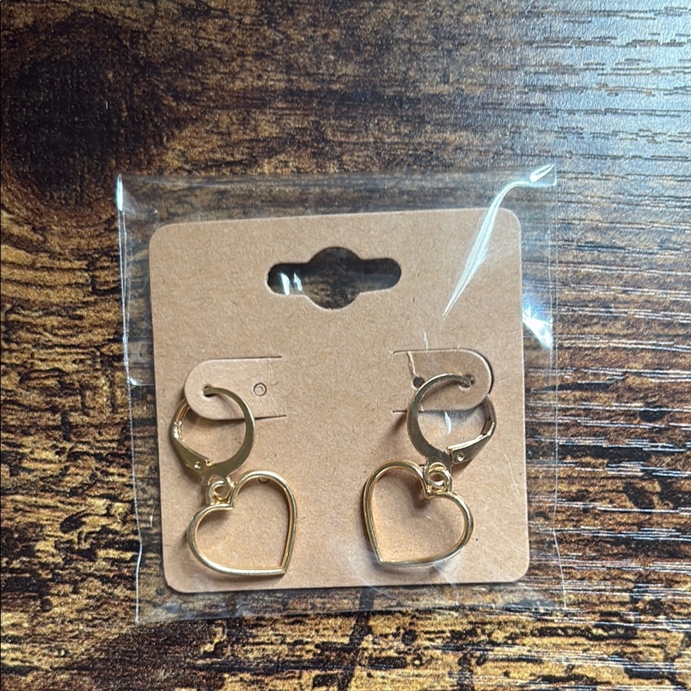 Gold Heart Hoop Earrings